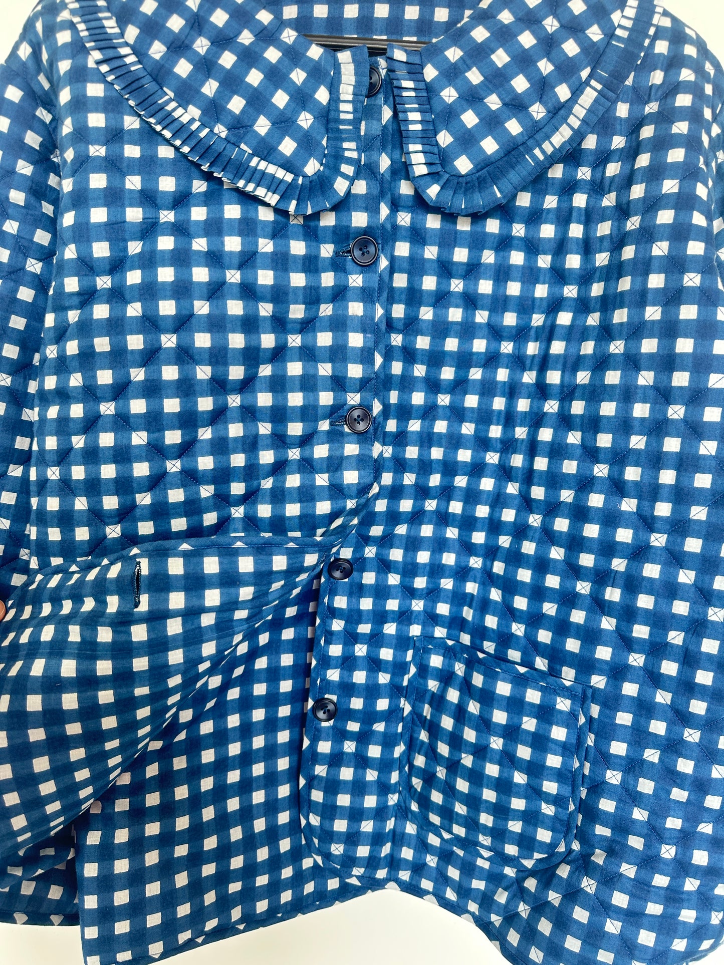 Gingham Blue Full Sleeve Jacket