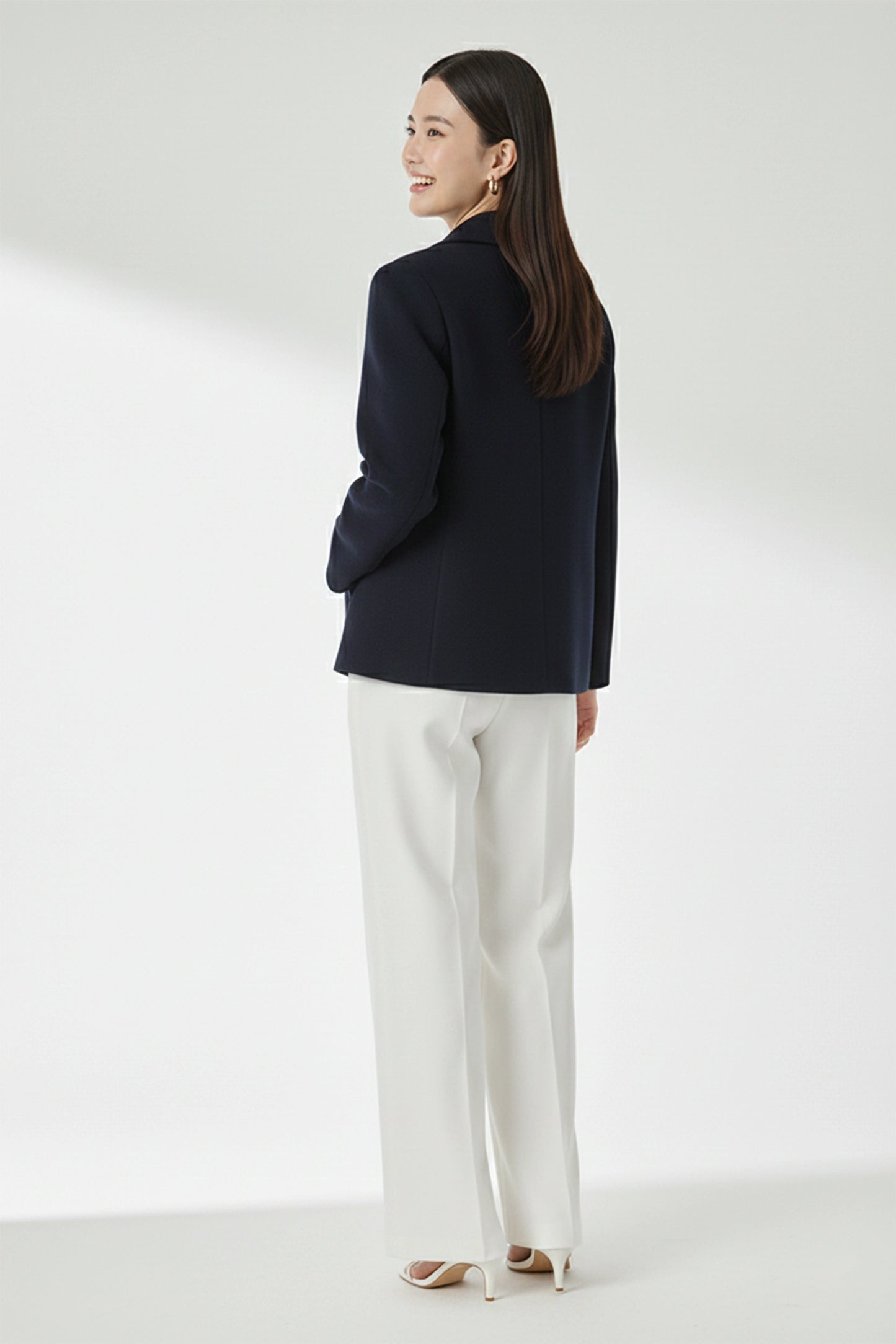 Felt Short Coat- Navy