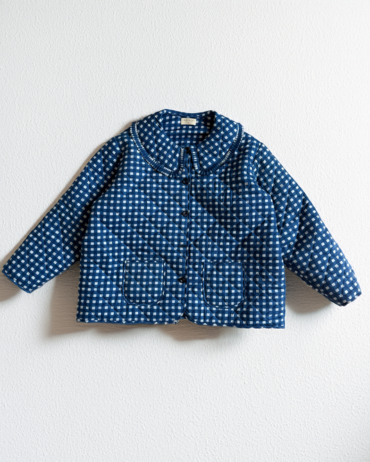 Gingham Blue Full Sleeve Jacket