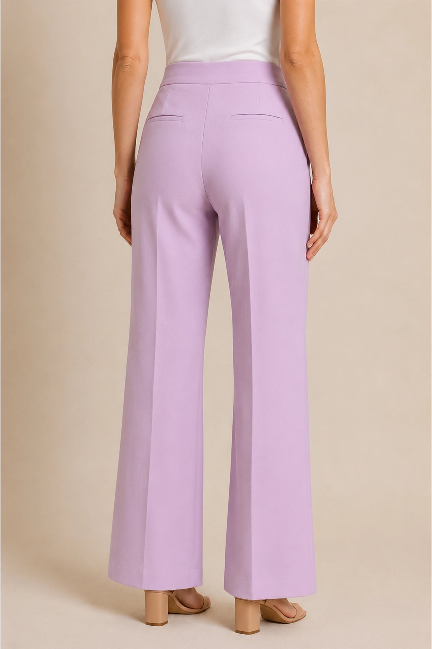 Lilac Flare-Leg Trousers for Women