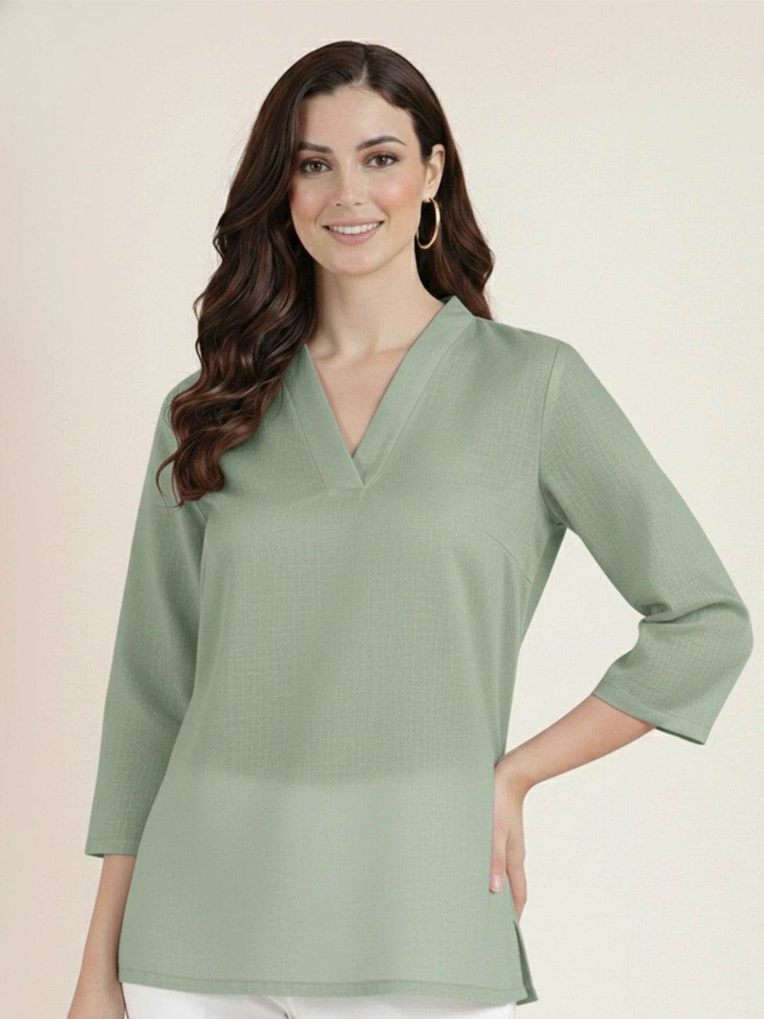 Luna Short Kurta Top - Sage
