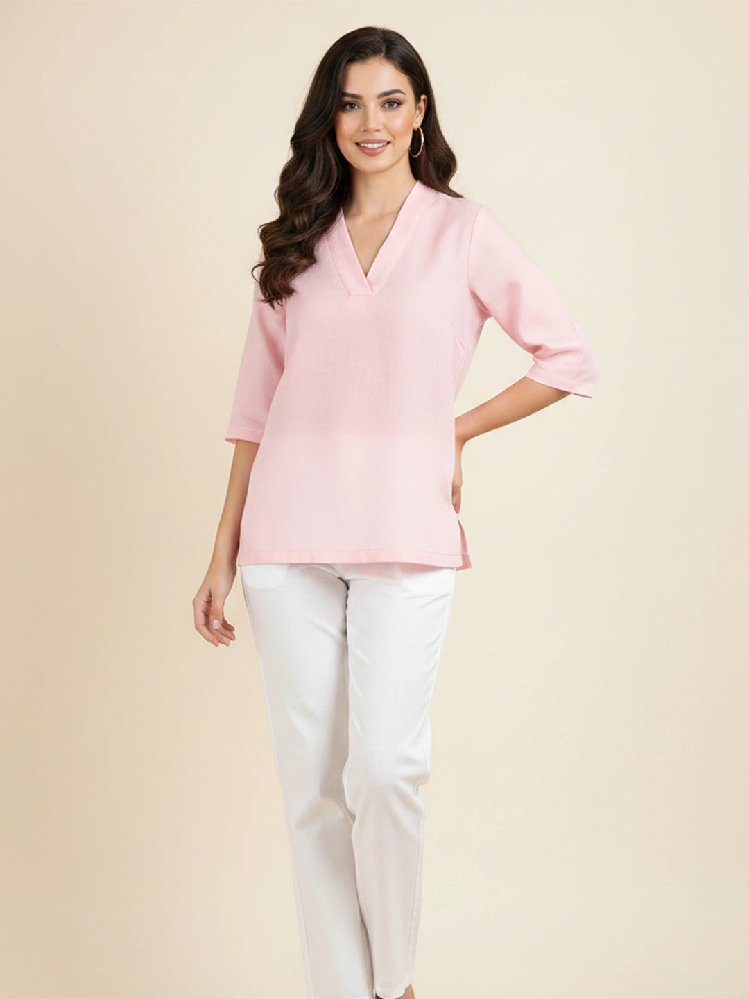 Luna Short Kurta Top - Pink