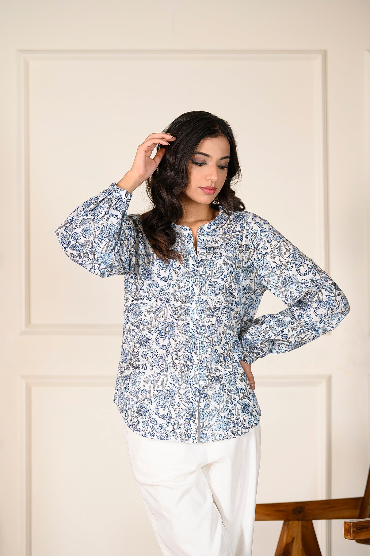 Serene White Balloon Sleeve Top