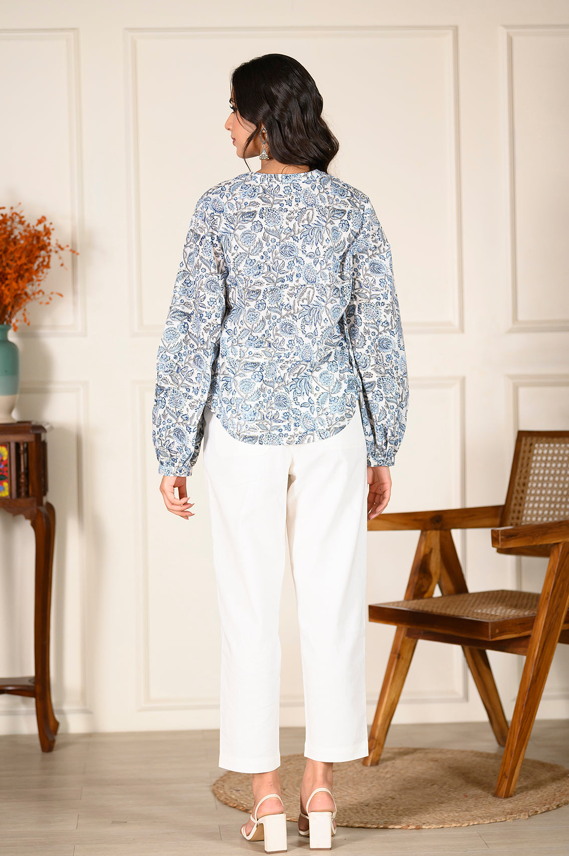 Serene White Balloon Sleeve Top
