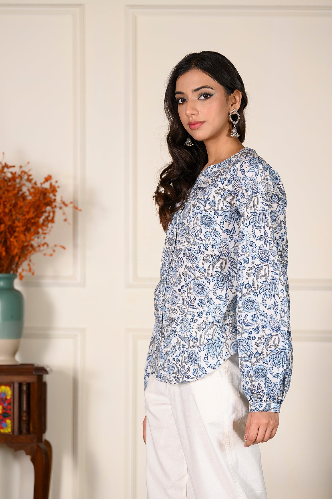 Serene White Balloon Sleeve Top