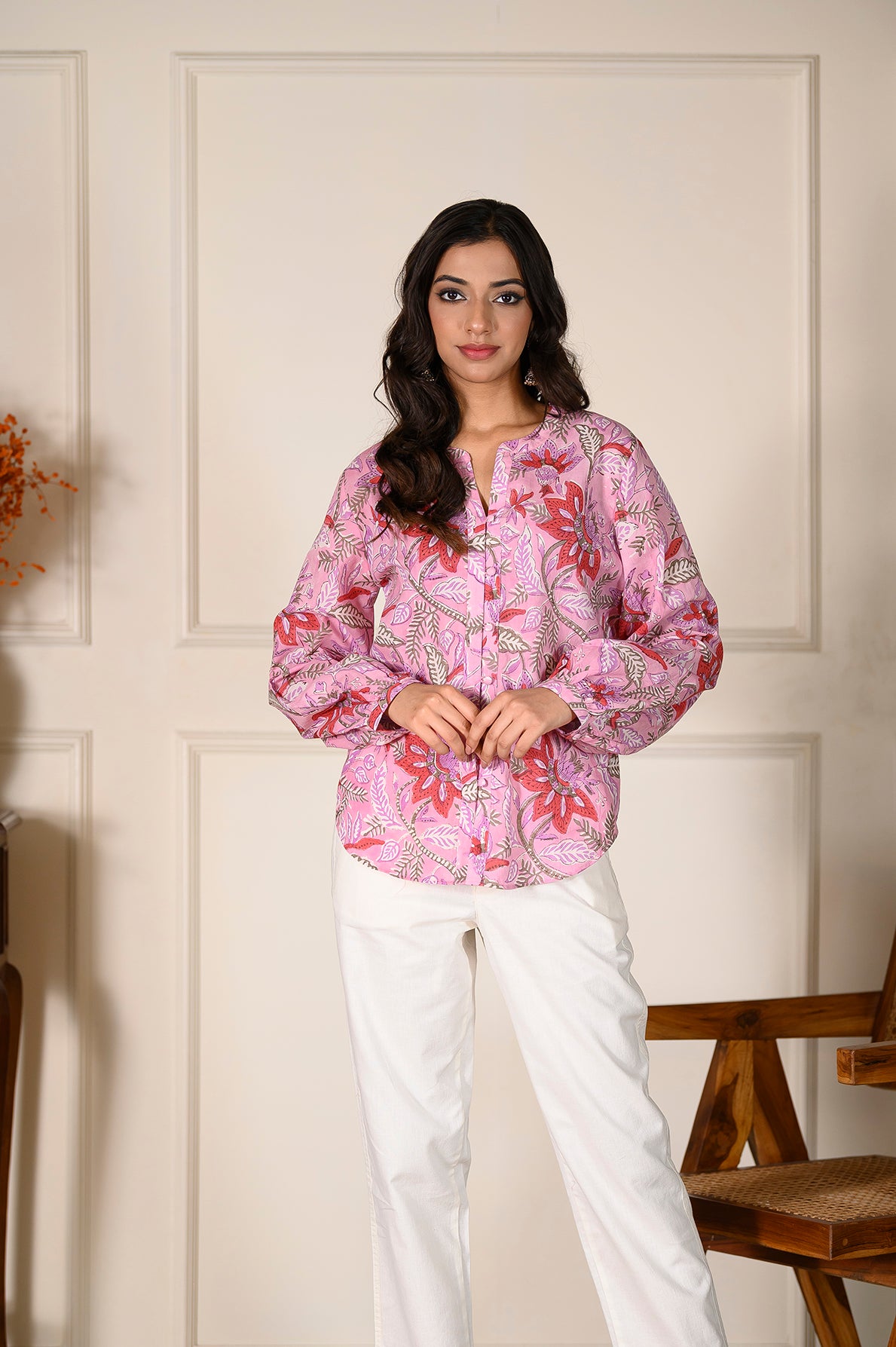 Pink power Balloon Sleeve Top
