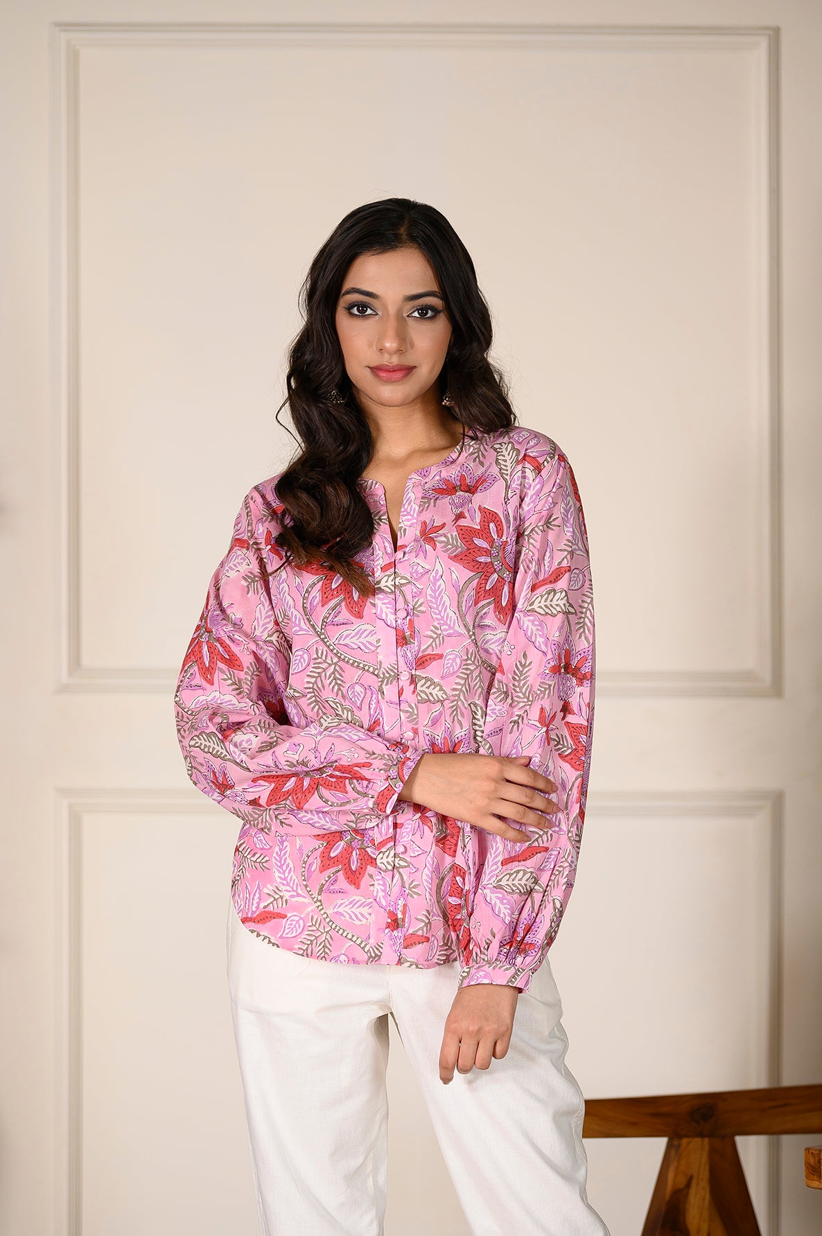 Pink power Balloon Sleeve Top