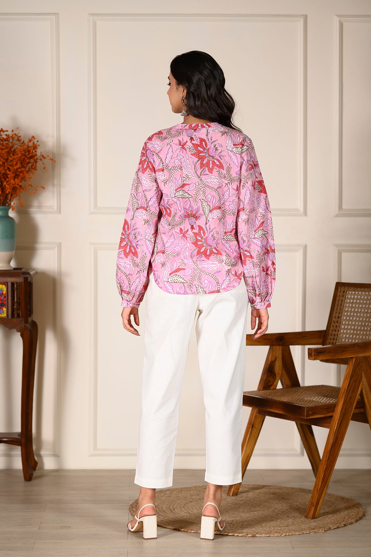 Pink power Balloon Sleeve Top