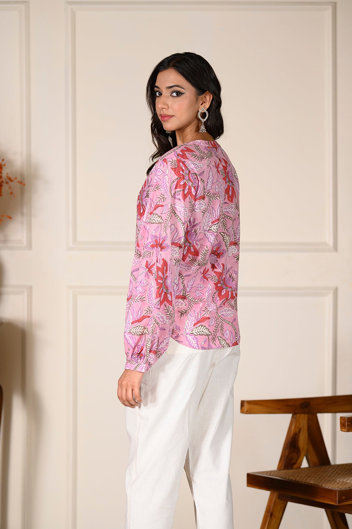 Pink power Balloon Sleeve Top