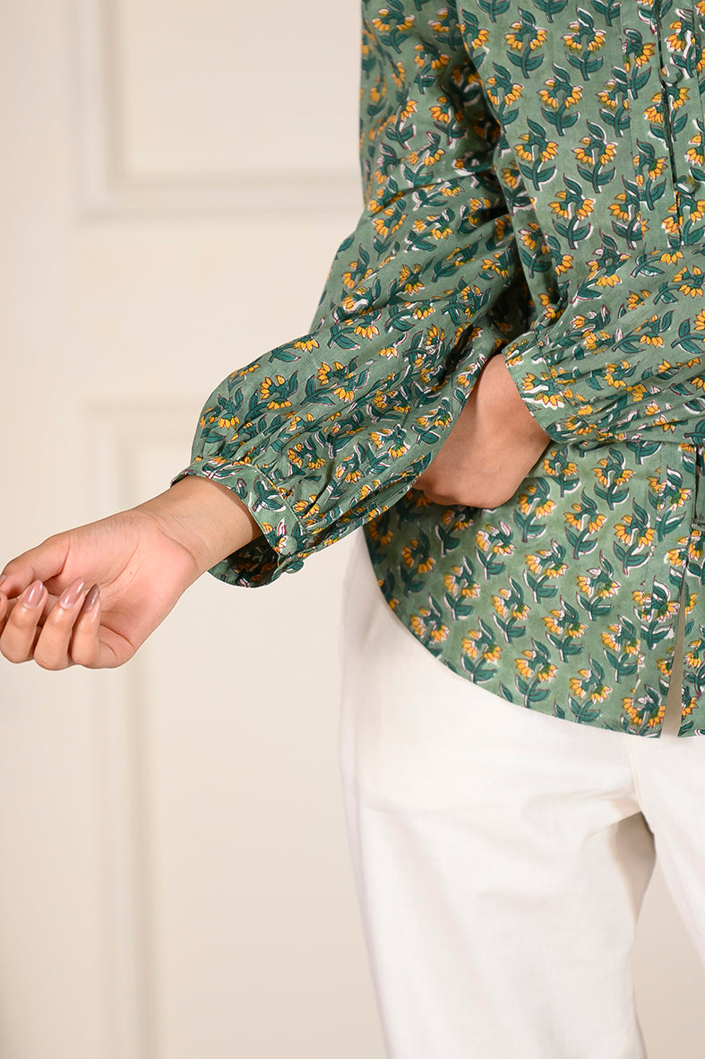 Garden Booti Balloon Sleeve Top
