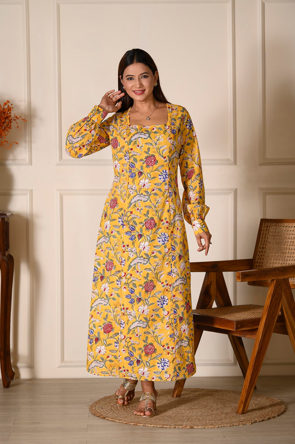 Sunset Yellow Midi Dress