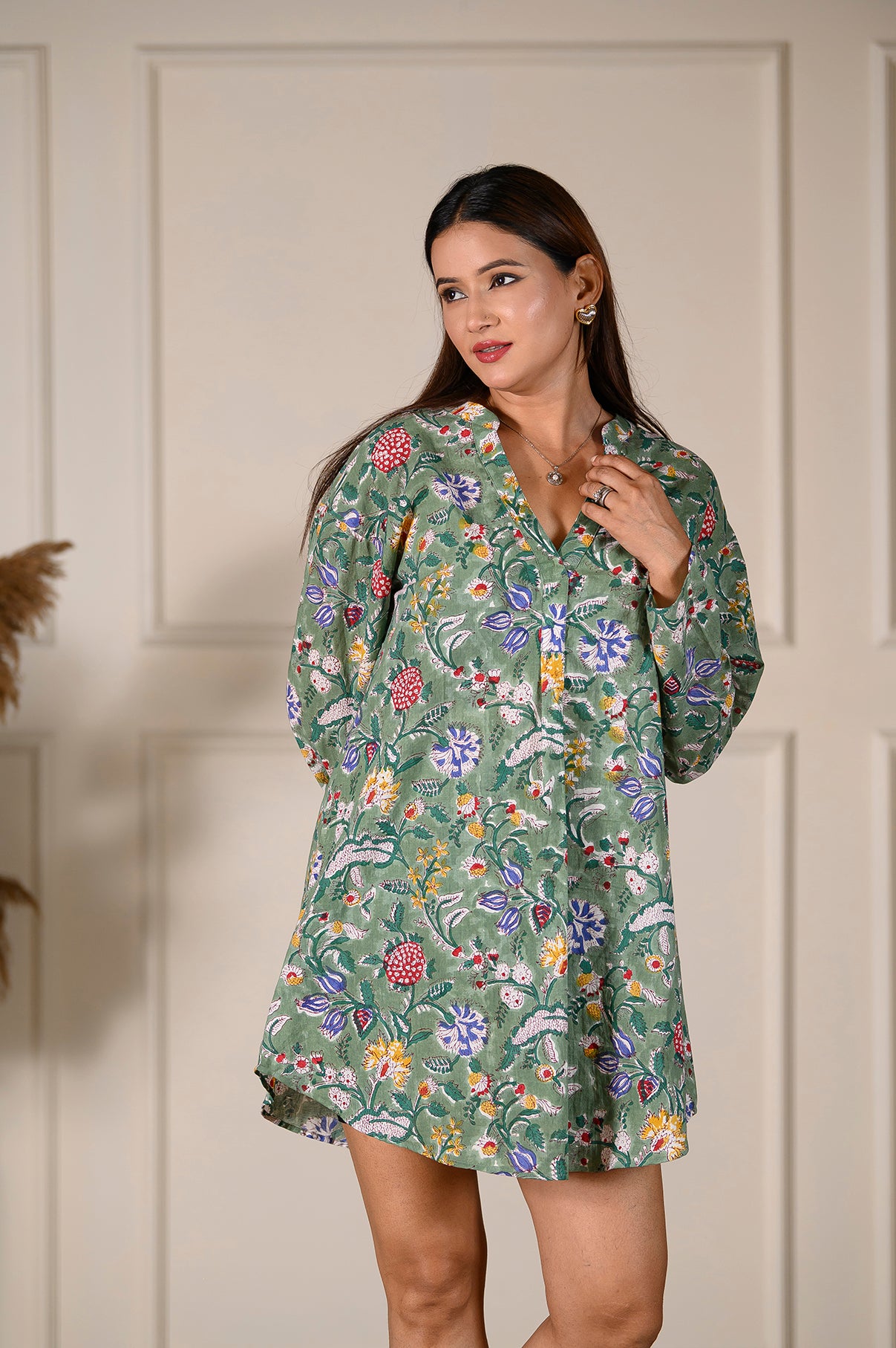 Green Garden Mini Dress