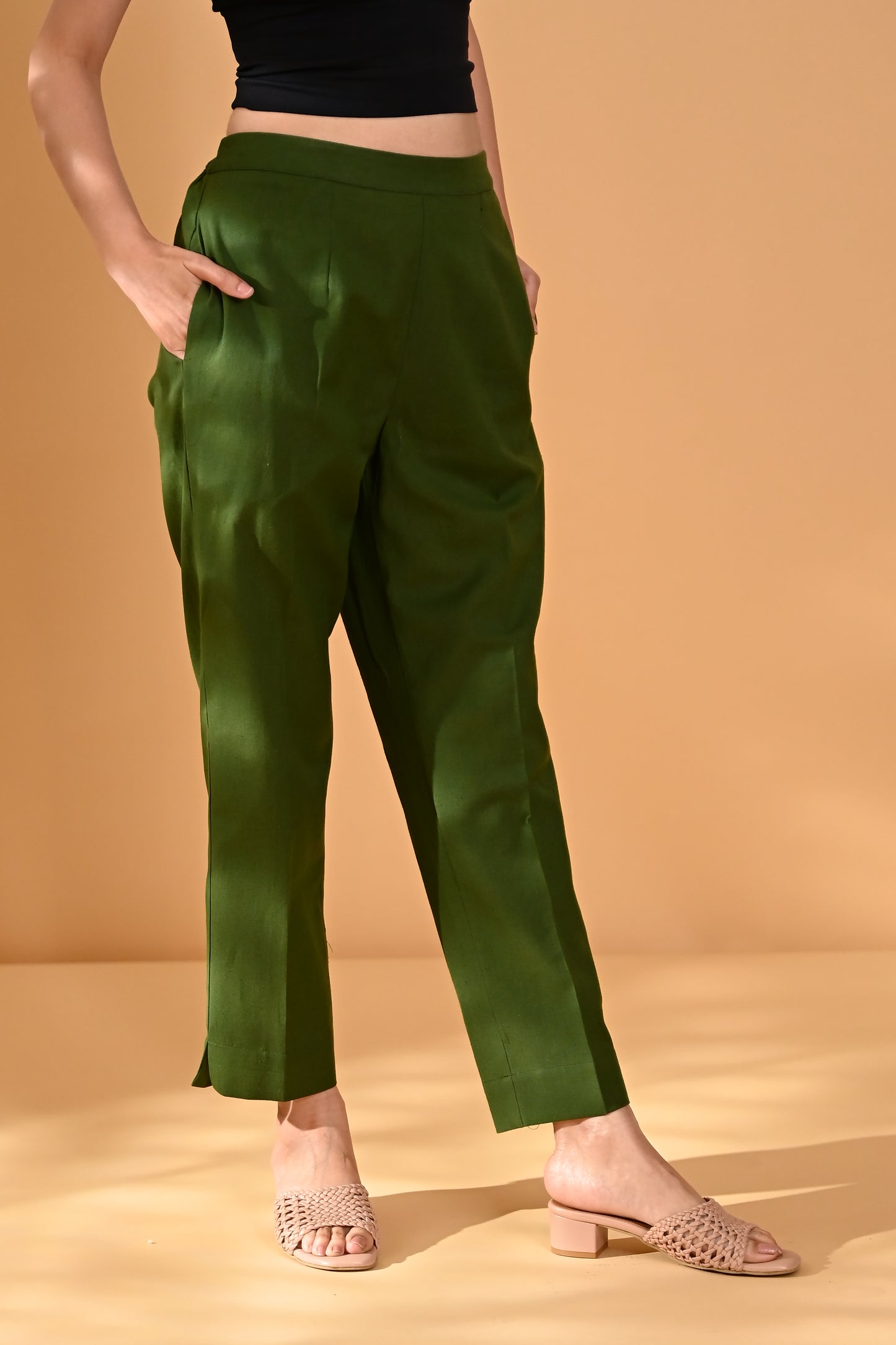 Elan Straight Fit Trouser- Green