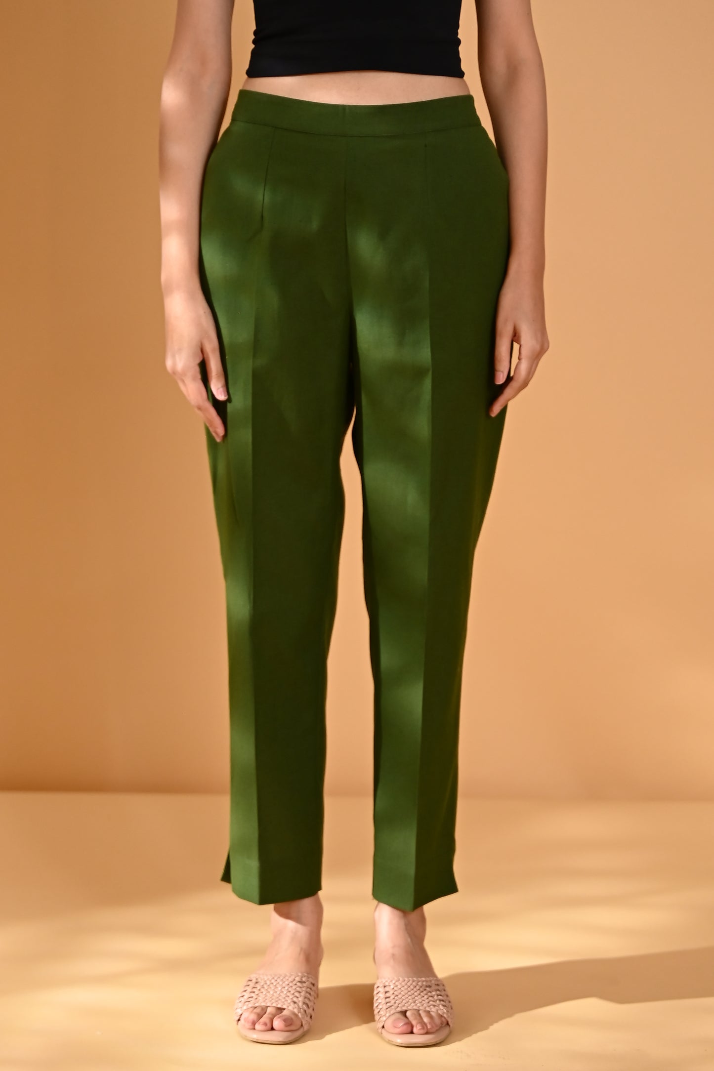 Elan Straight Fit Trouser- Green