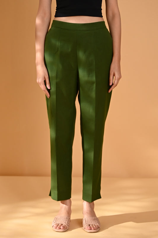 Elan Straight Fit Trouser- Green