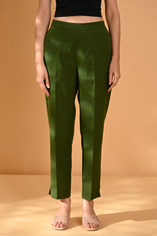 Elan Straight Fit Trouser- Green