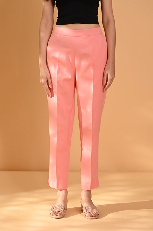 Elan Straight Fit Trouser- Pink