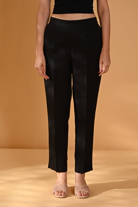 Elan Straight Fit Trousers- Black