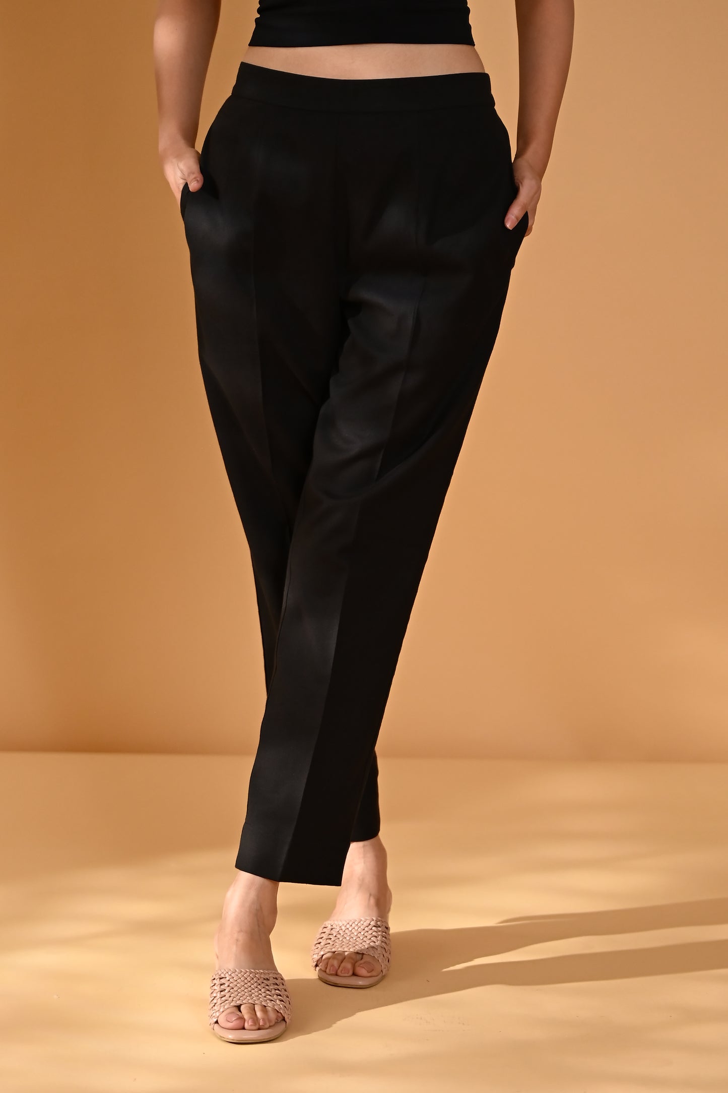 Elan Straight Fit Trousers- Black