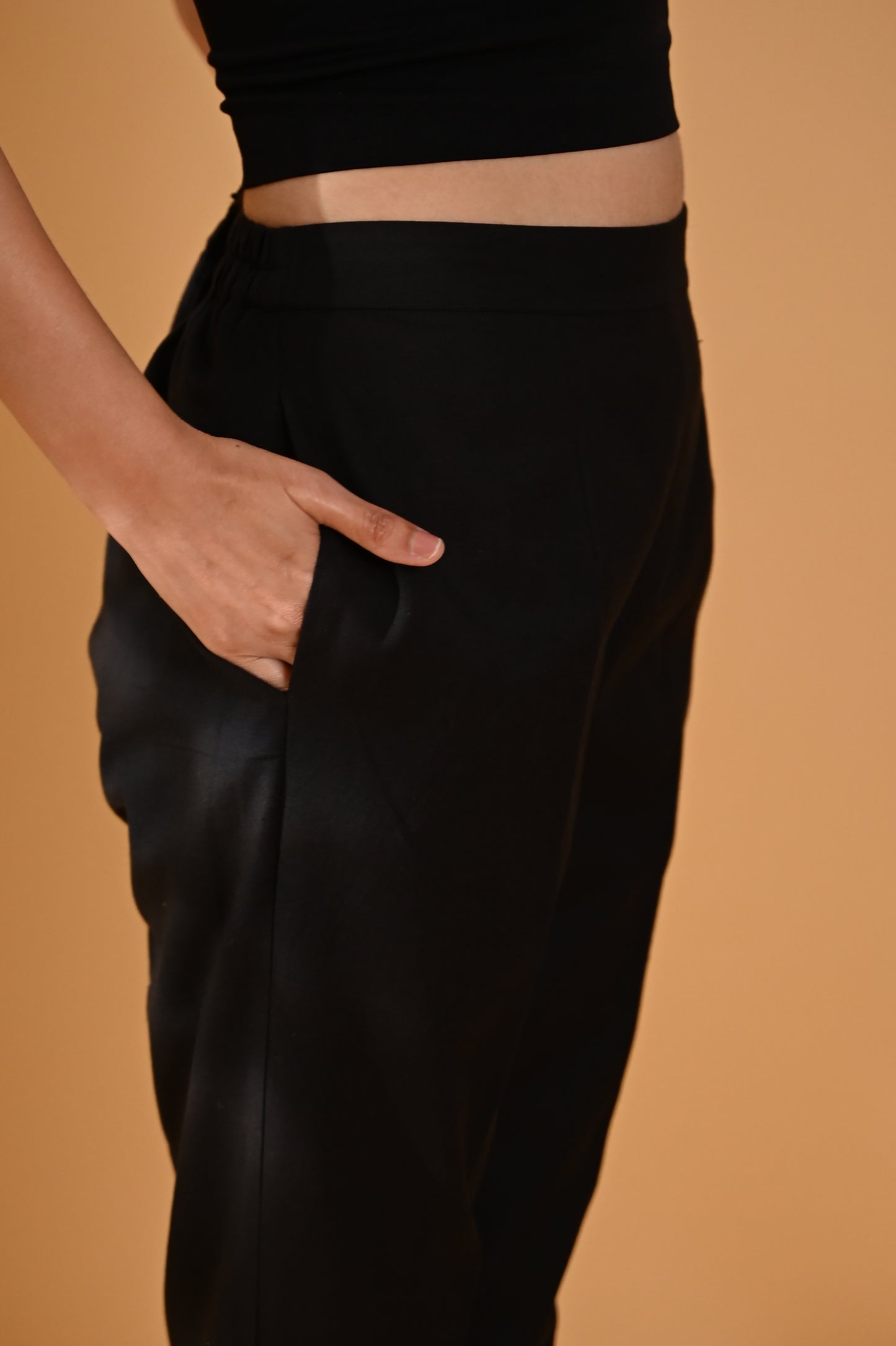 Elan Straight Fit Trousers- Black
