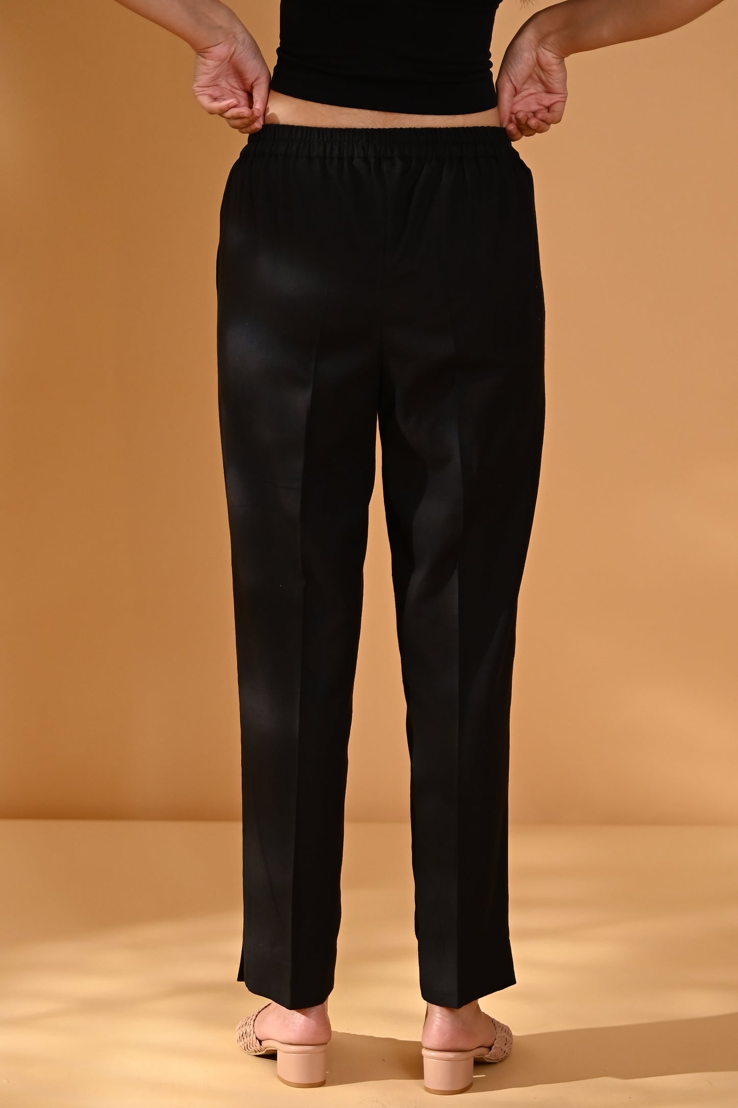 Elan Straight Fit Trousers- Black