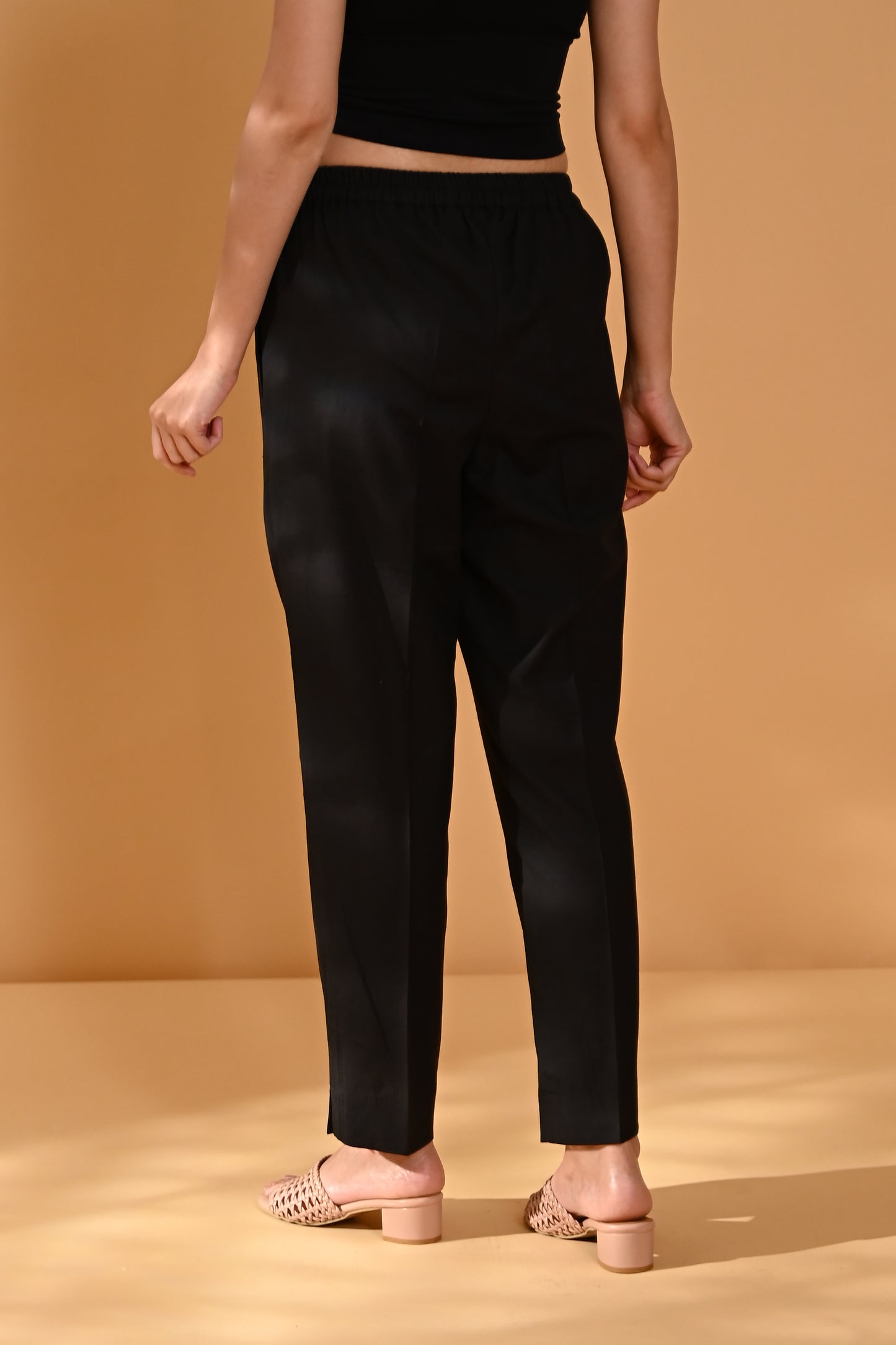 Elan Straight Fit Trousers- Black