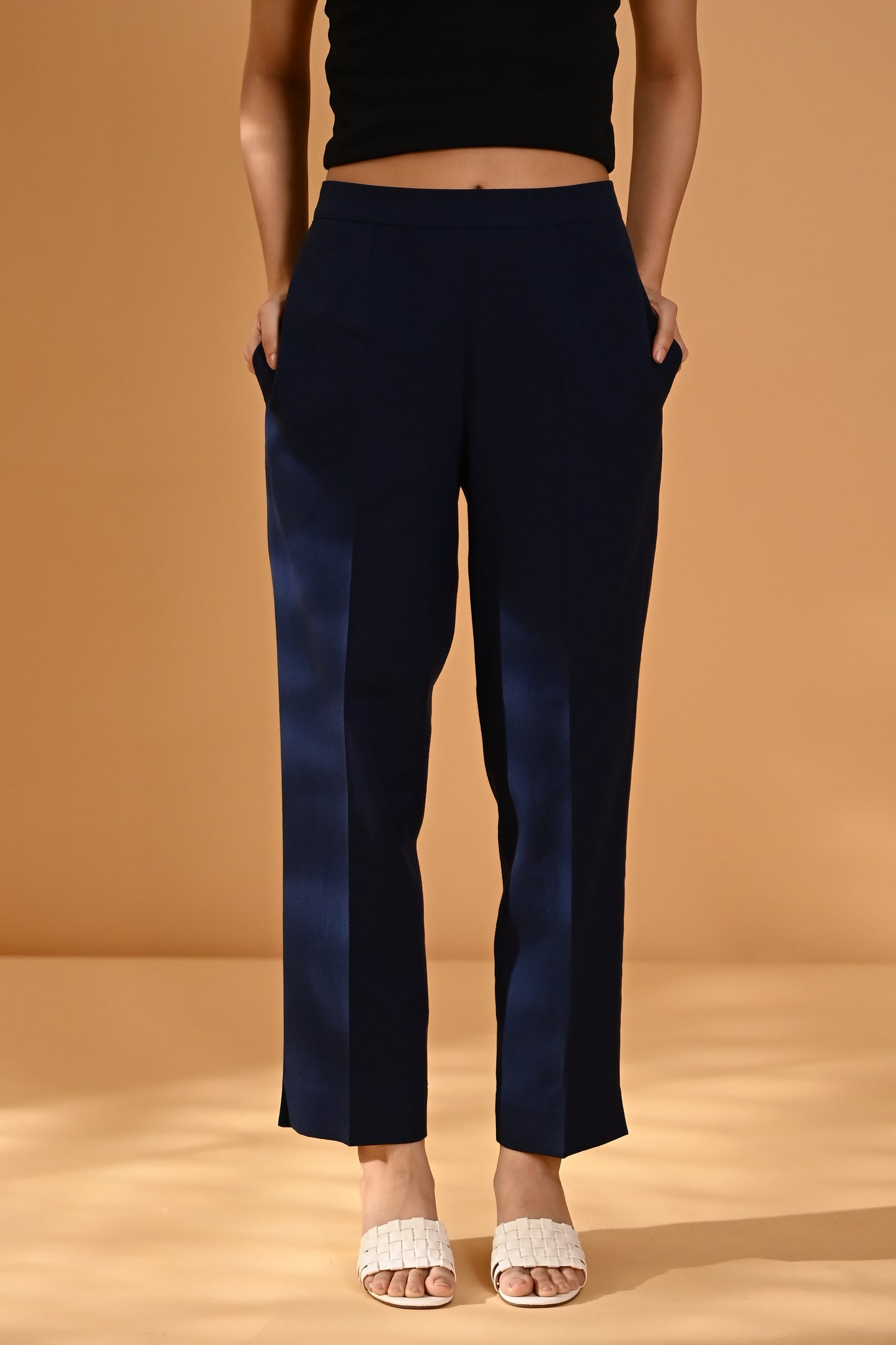 Elan Straight Fit Trouser- Navy Blue