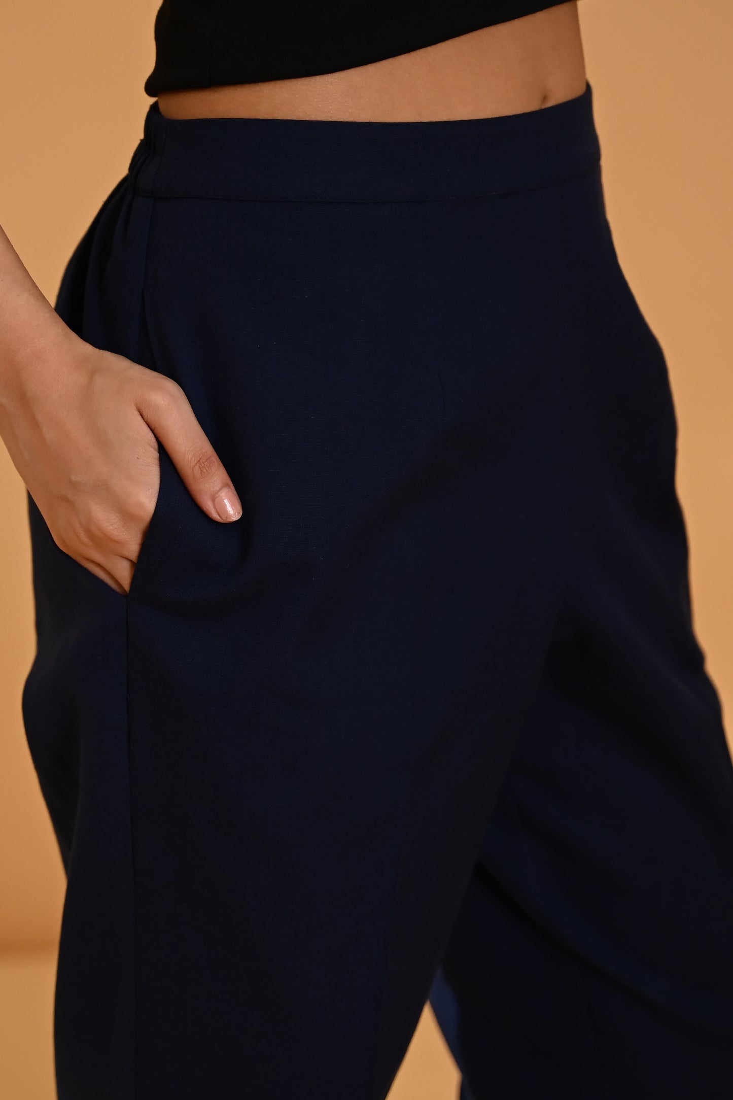 Elan Straight Fit Trouser- Navy Blue