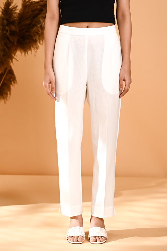 Elan Straight Fit Trouser- White