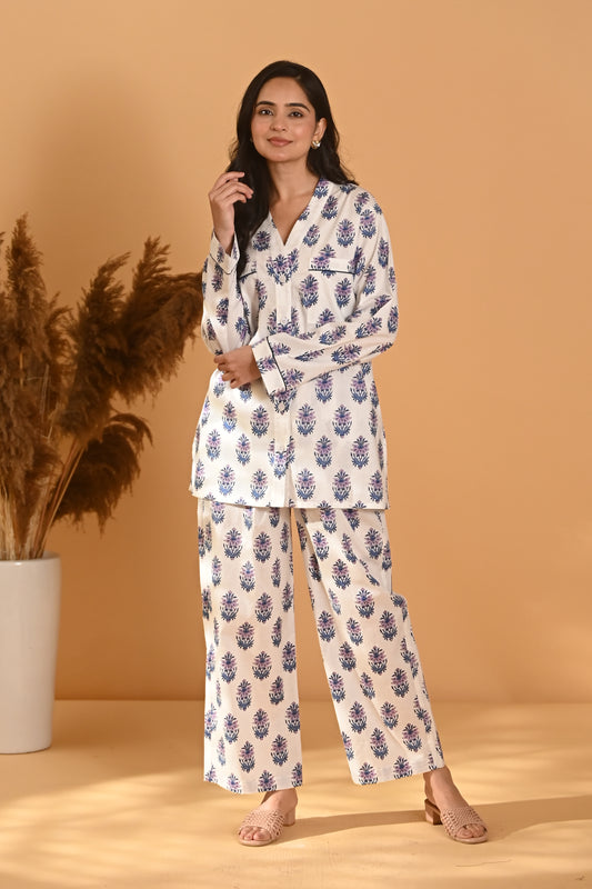 Nadira Night Suit- Blue