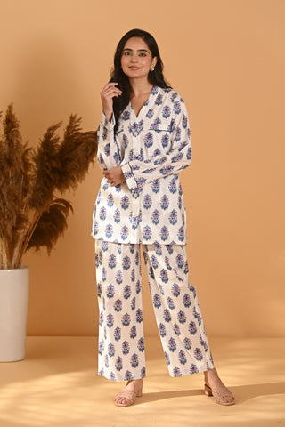 Nadira Night Suit- Blue