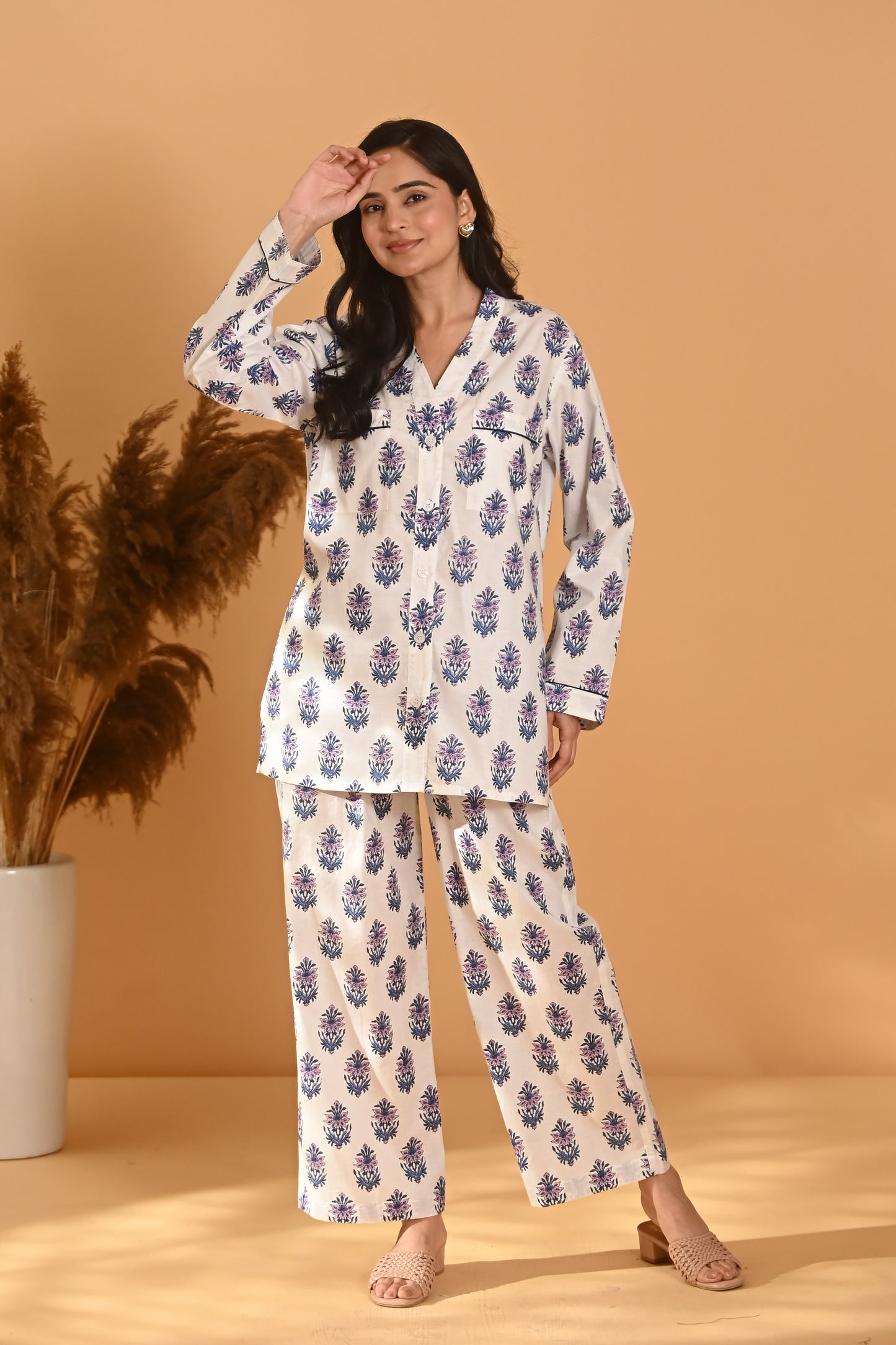 Nadira Night Suit- Blue