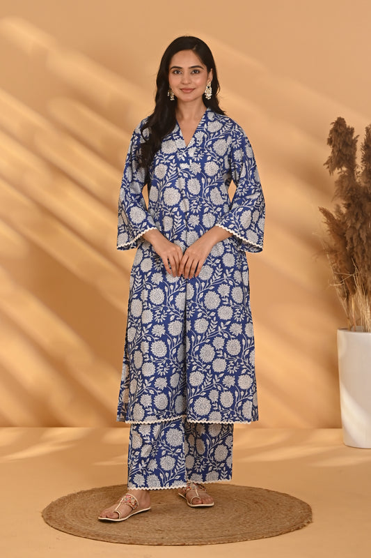 Iraāvi Kurta Pant Set- Blue