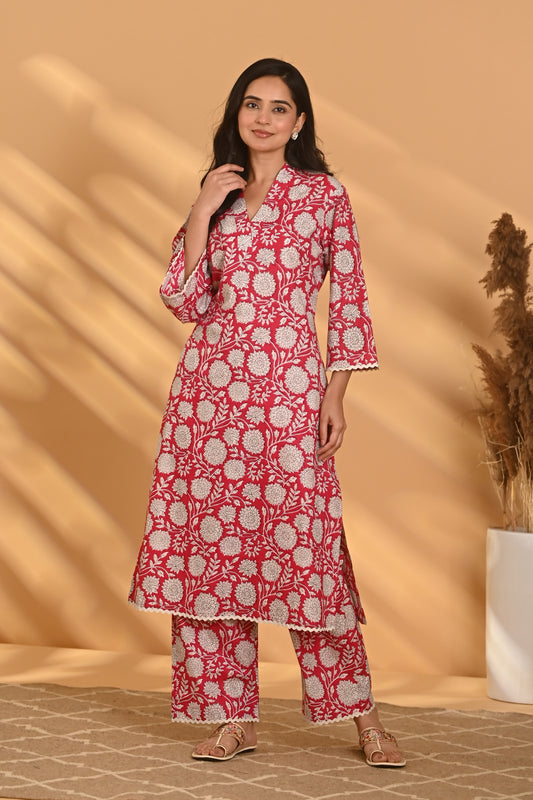 Iraāvi Kurta Pant Set - Pink