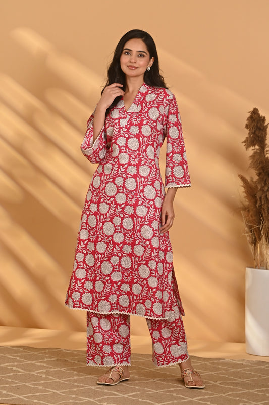 Iraāvi Kurta Pant Set - Pink