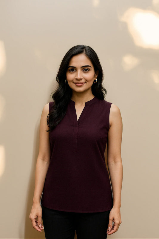 Kéya Sleeveless Top- Dark Purple