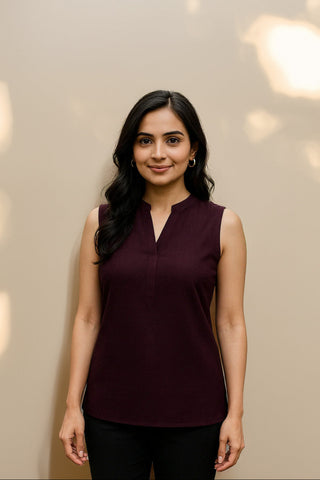 Kéya Sleeveless Top- Dark Purple