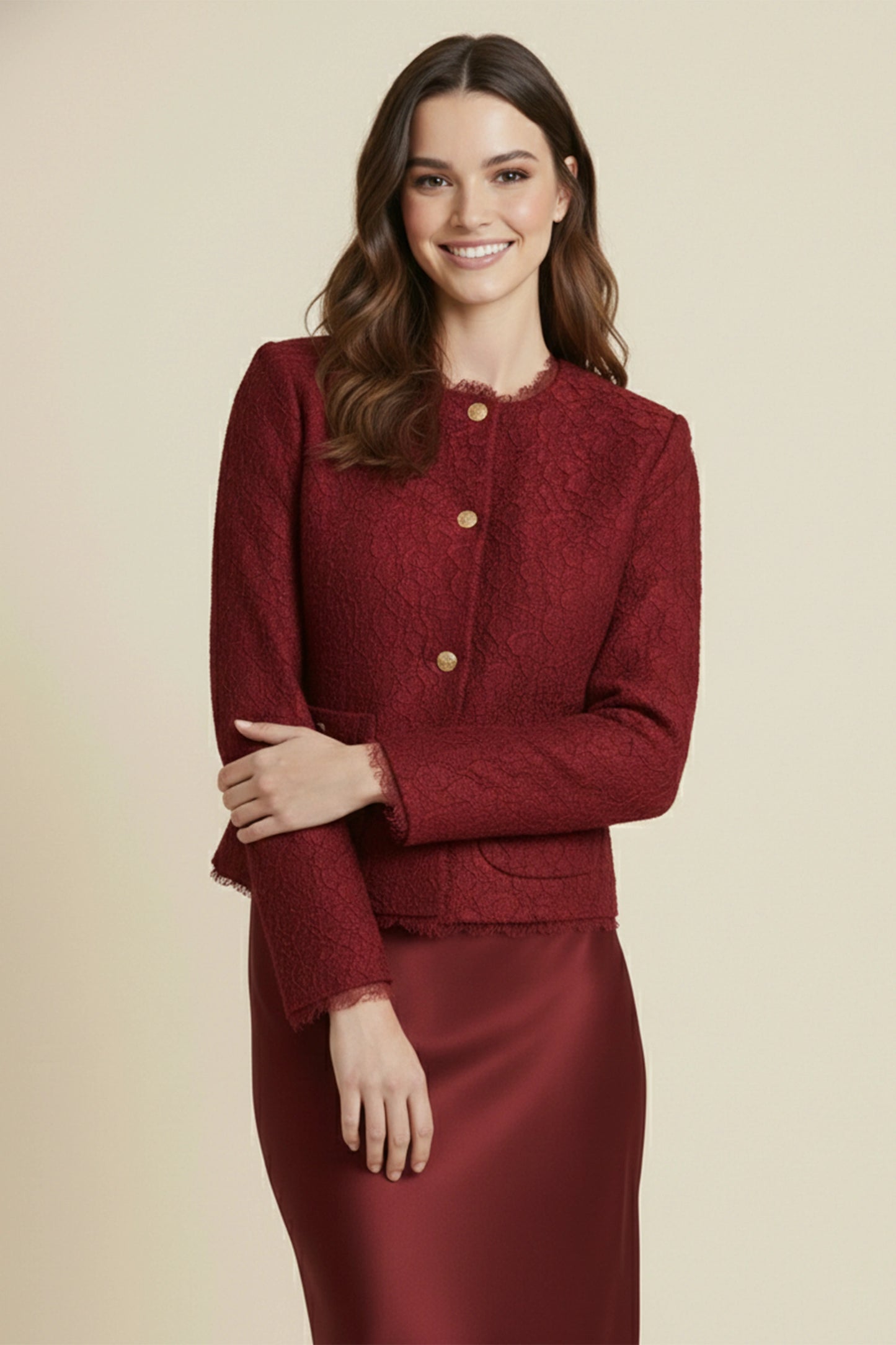 Arabella Lace Jacket - Red