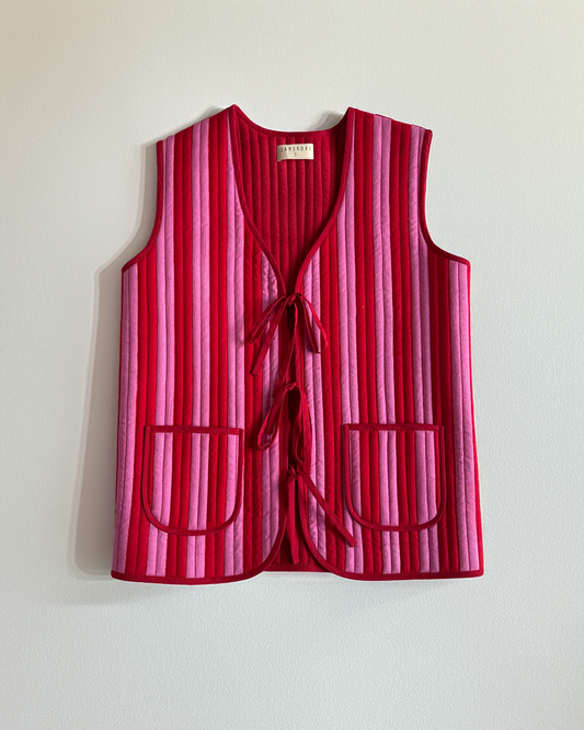 Rose Ember Quilted Vest Jacket