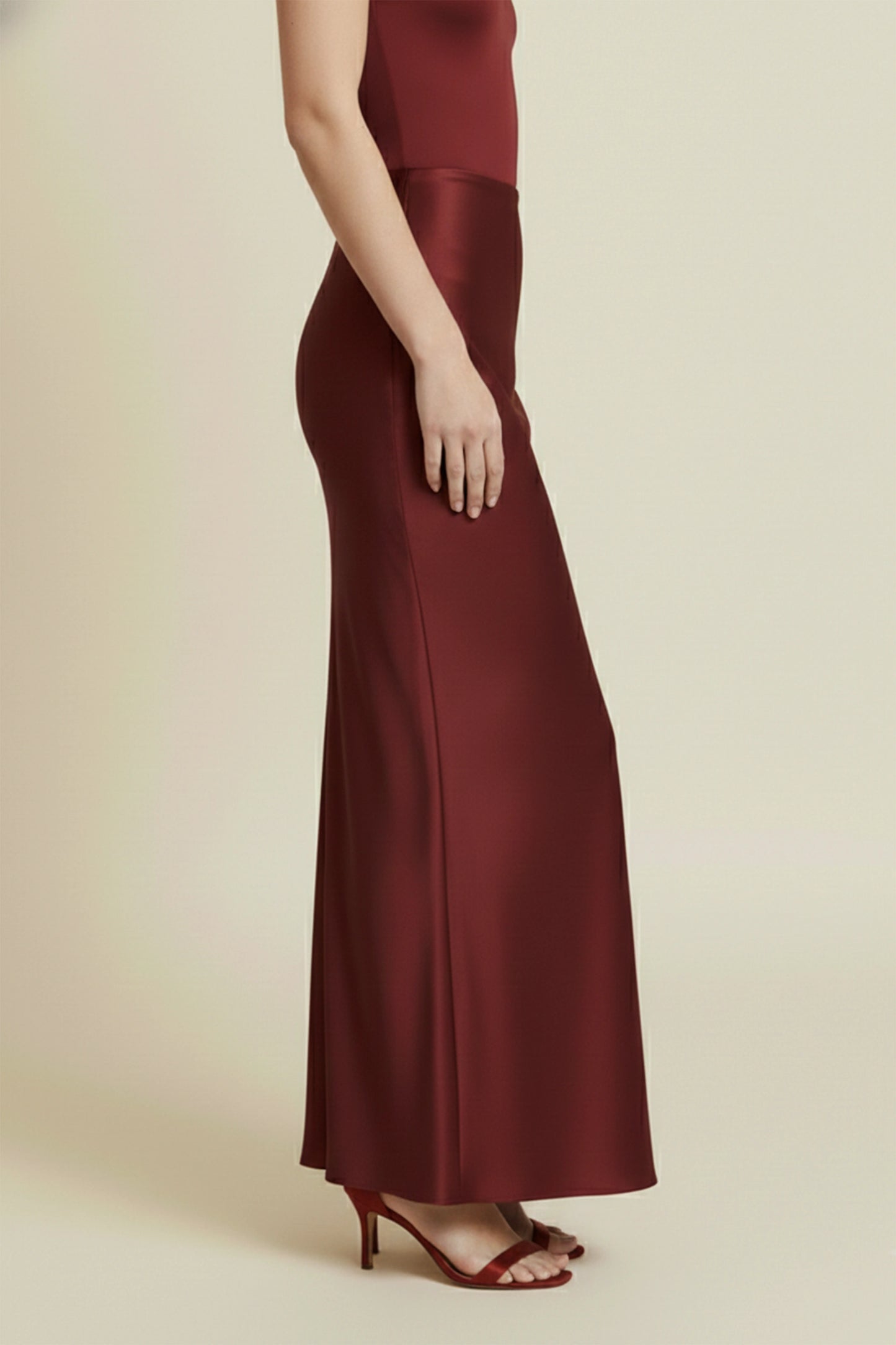 Red Satin Skirt