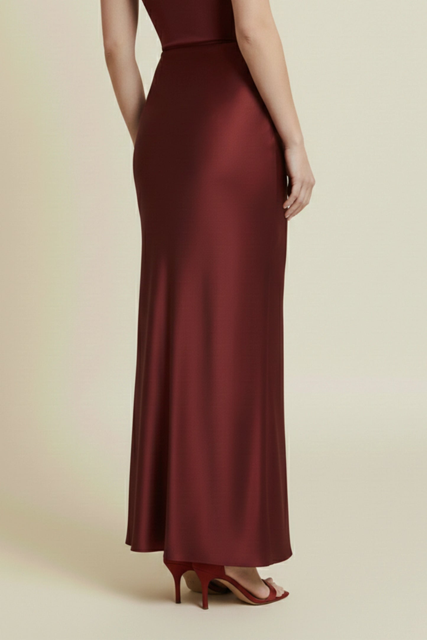 Red Satin Skirt