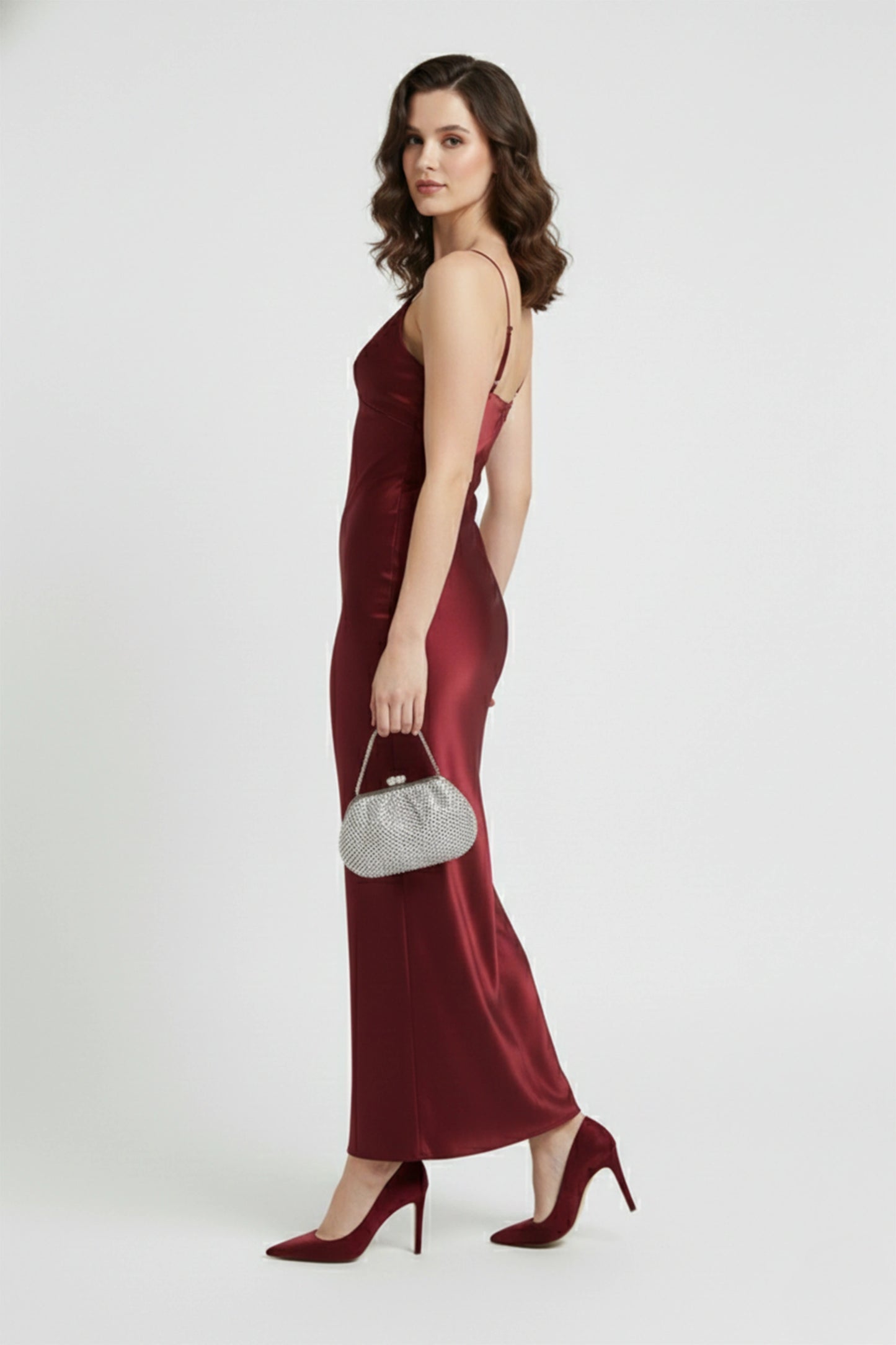 Red Satin Slip Dress