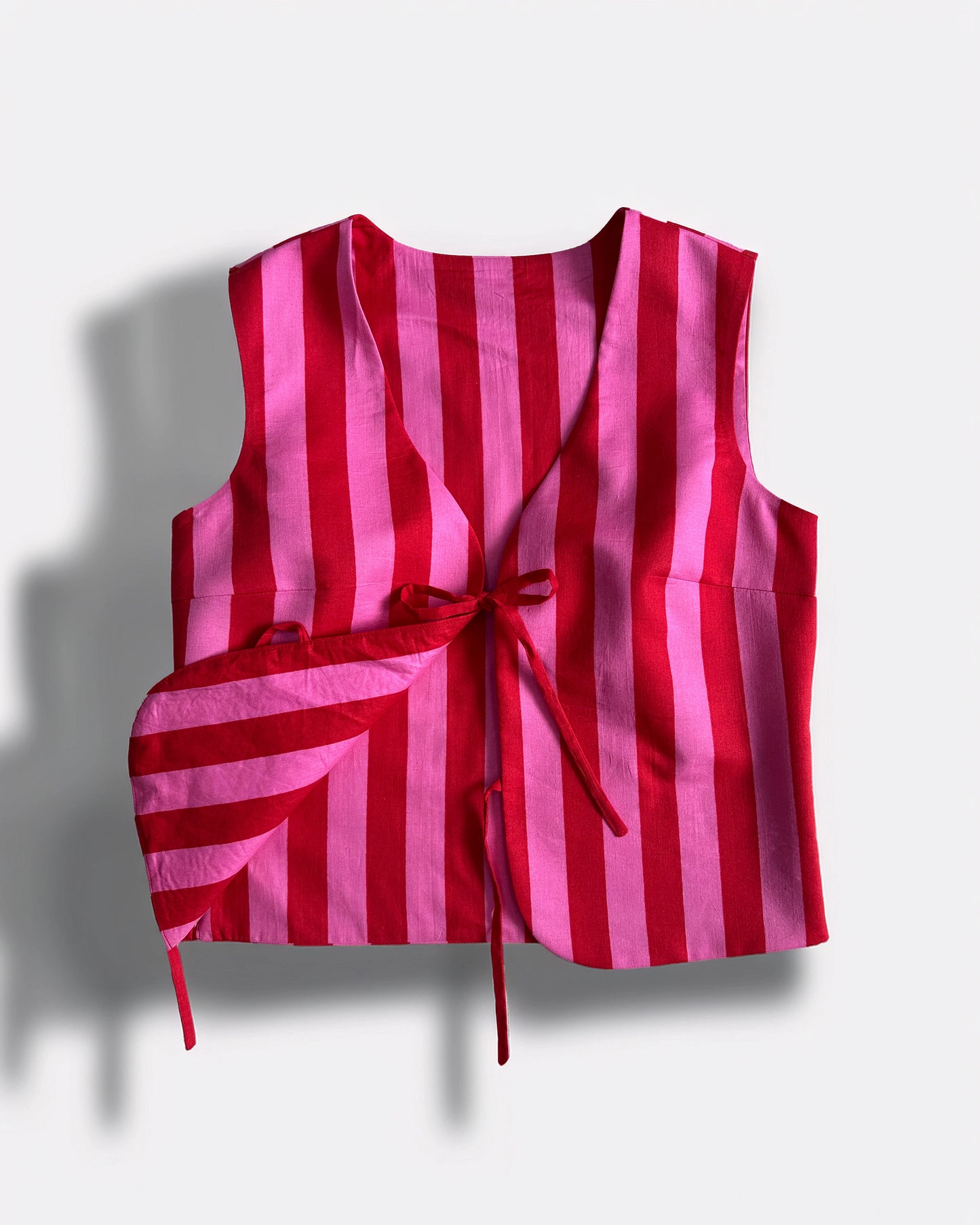 Pink Stripes Vest Top