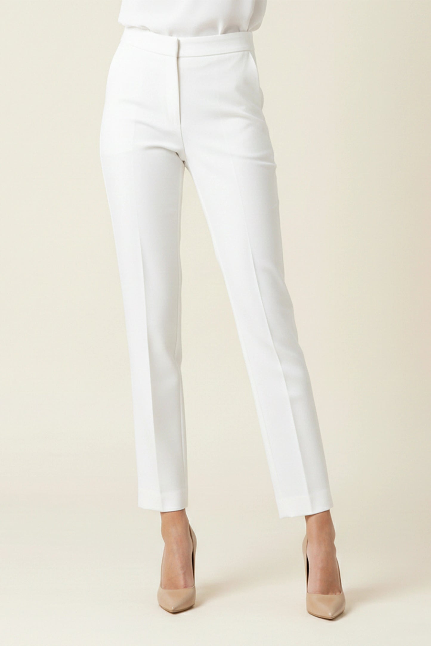 White Straight-Leg Trouser