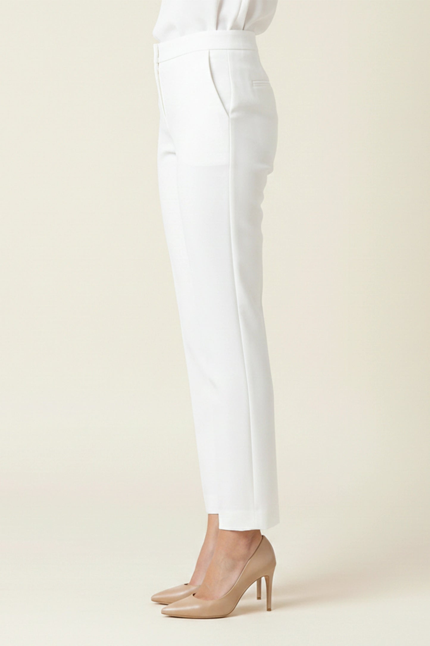 White Straight-Leg Trouser