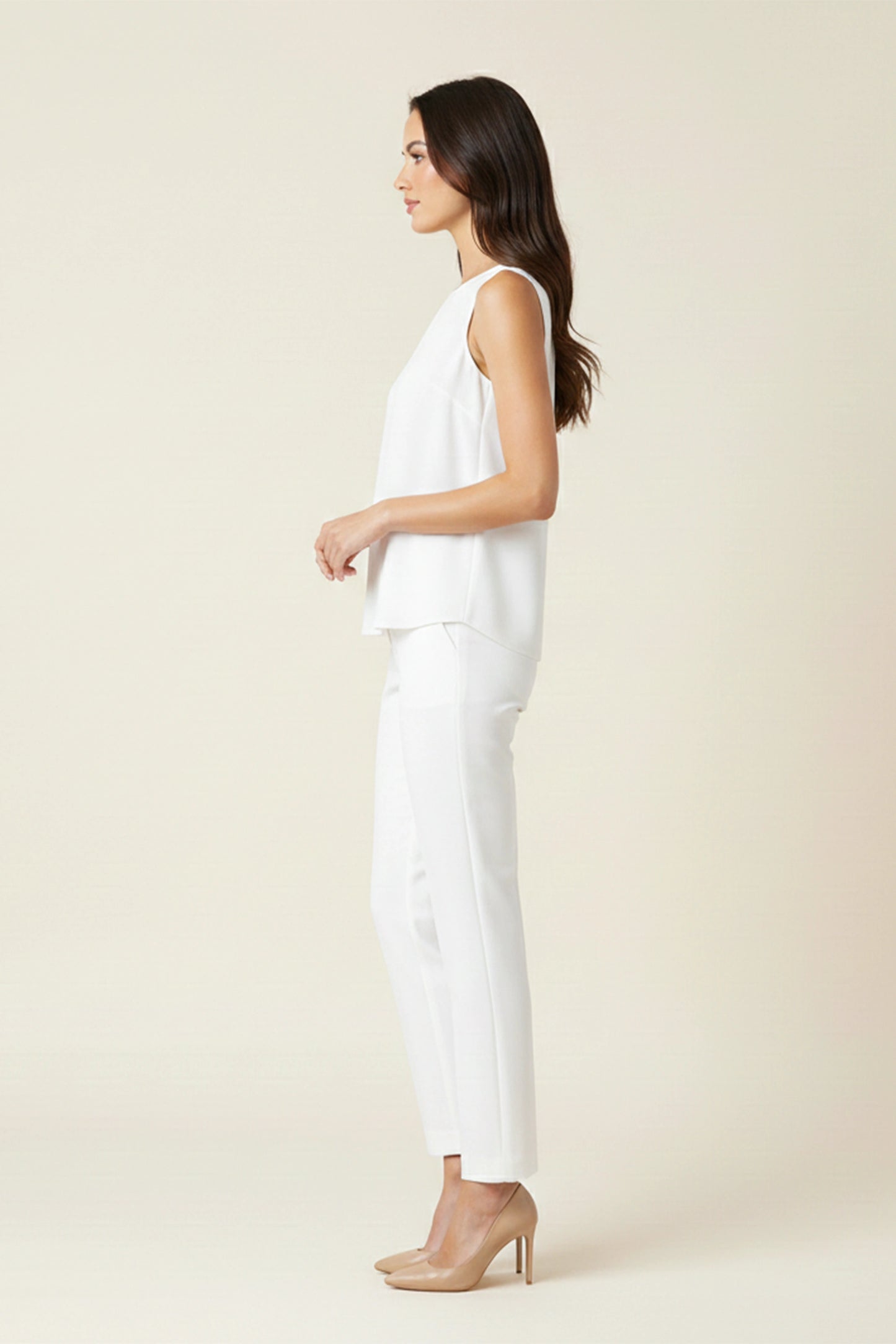 White Straight-Leg Trouser