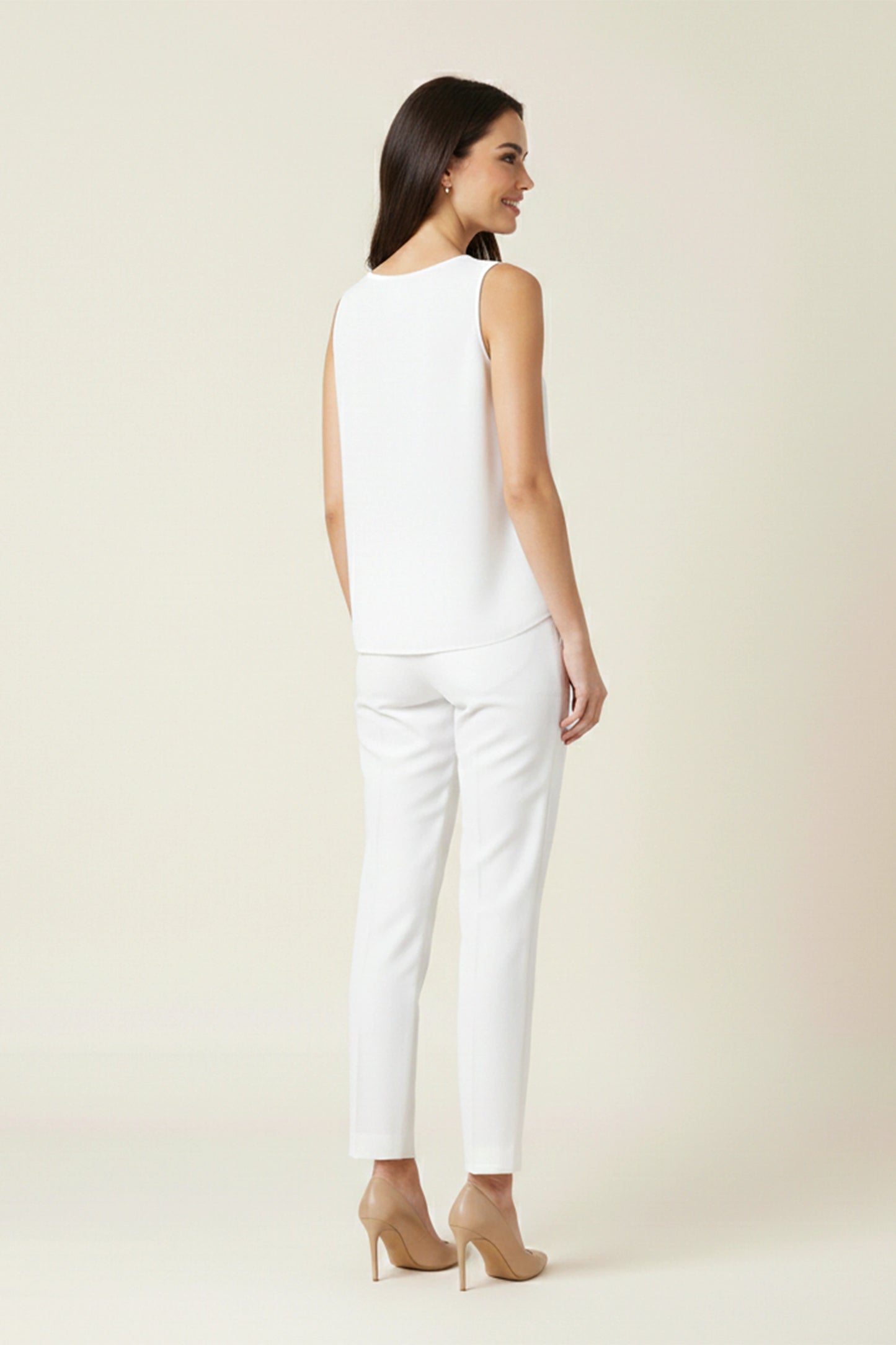 White Straight-Leg Trouser