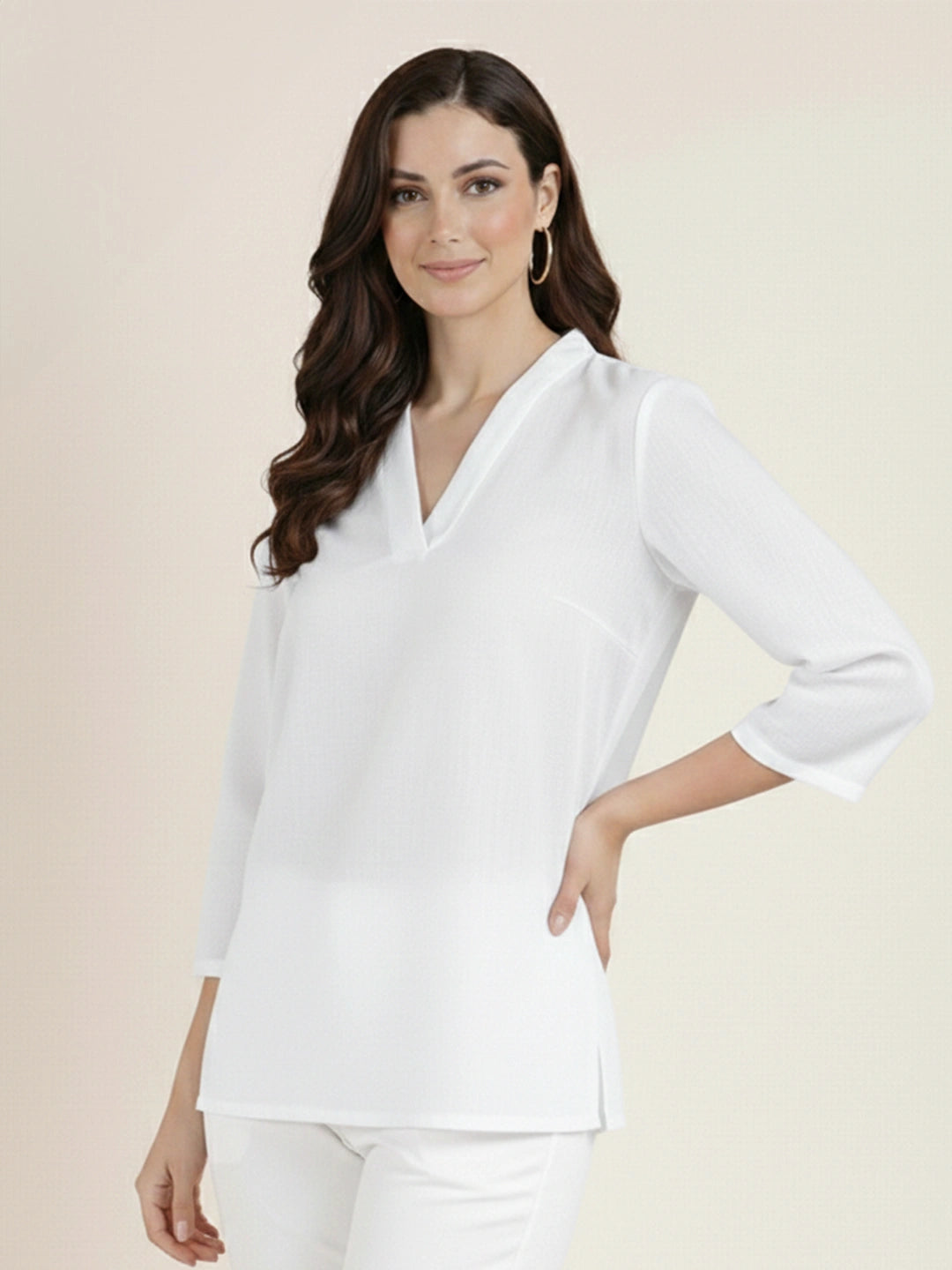 Luna Short Kurta Top - White