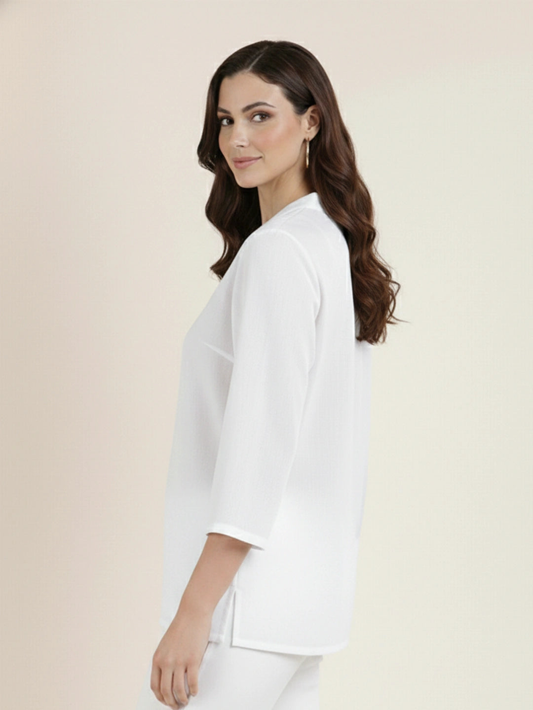 Luna Short Kurta Top - White