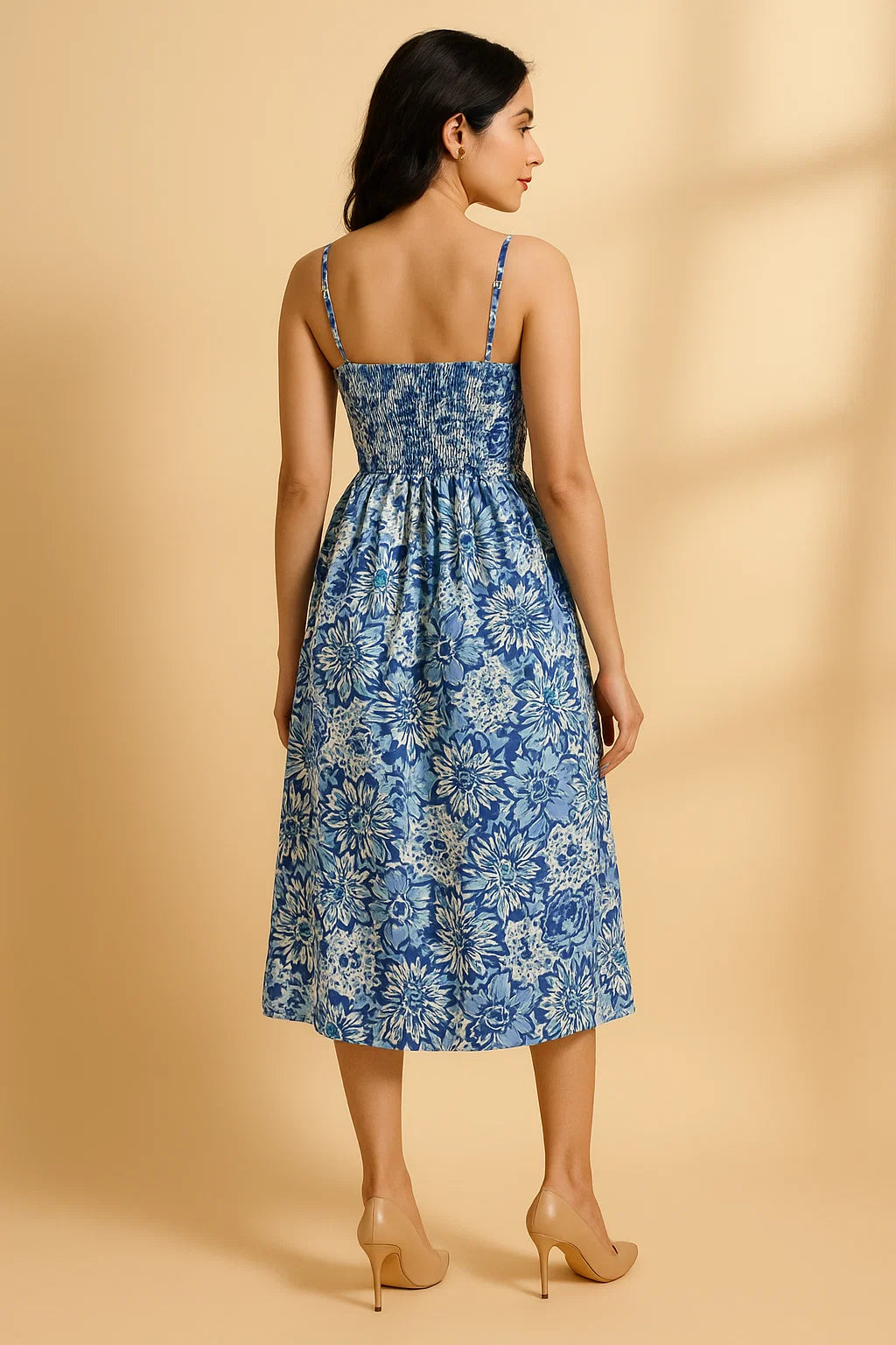 Floré Bleu Midi Dress
